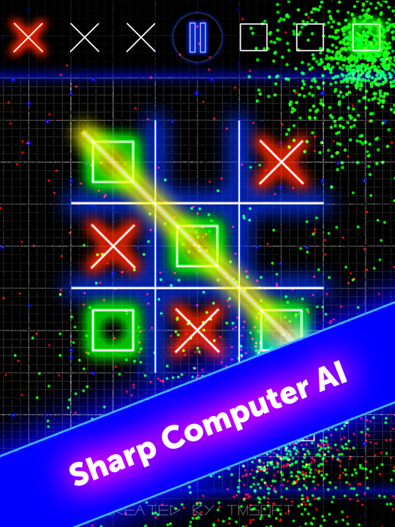 Tic Tac Toe Glow by TMSOFT screenshot