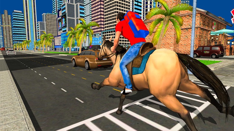 Mounted Horse Pizza Delivery