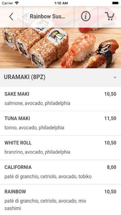 Rainbow Sushi 2.0 Ordinazioni