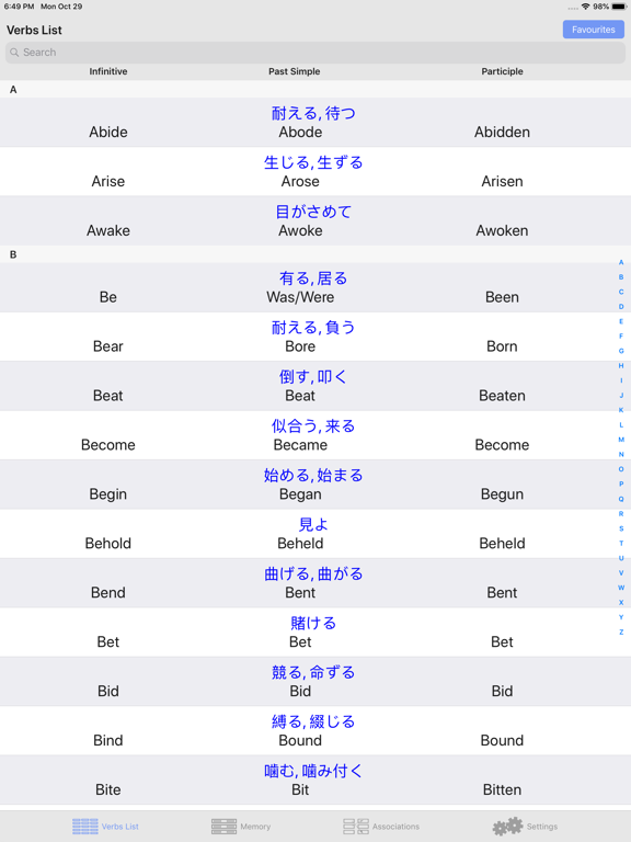 英語の不規則な動詞 - iVerbs