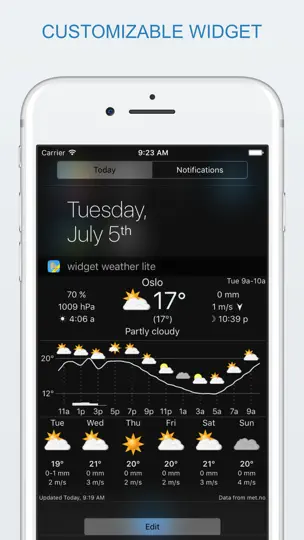 Скриншот Widget Weather Lite на iPhone 2