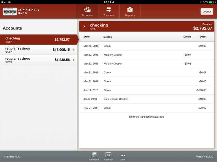 Community Bank – Avon for iPad