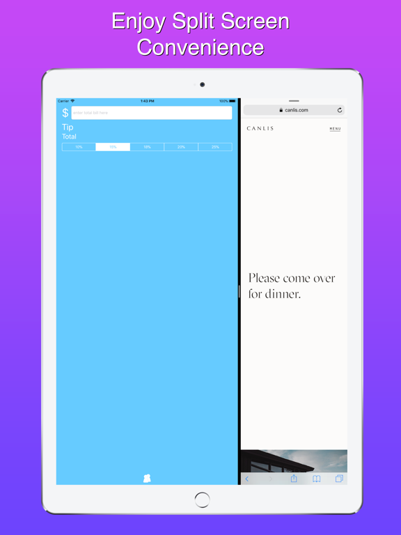 Blue Tip Gratuity Calculator iPad screenshot 5 - Utilities app