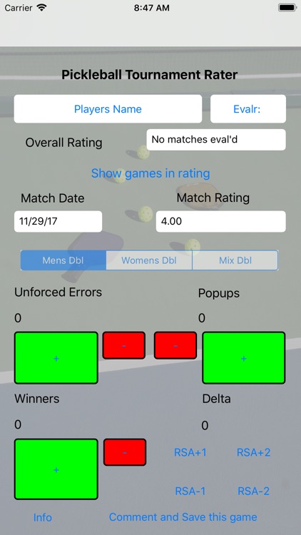 Pickleball Tournament Rater