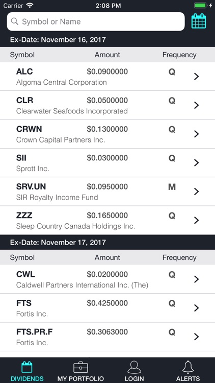 TMX Money Dividends