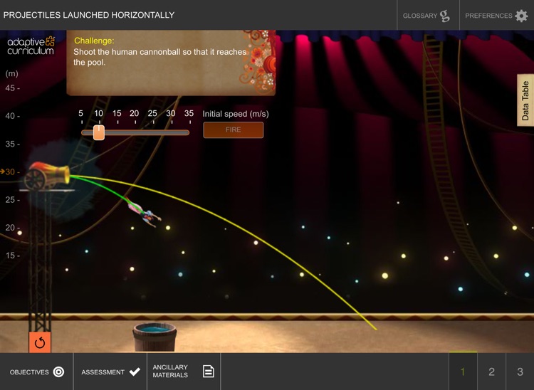 Projectile Launched Horizontal