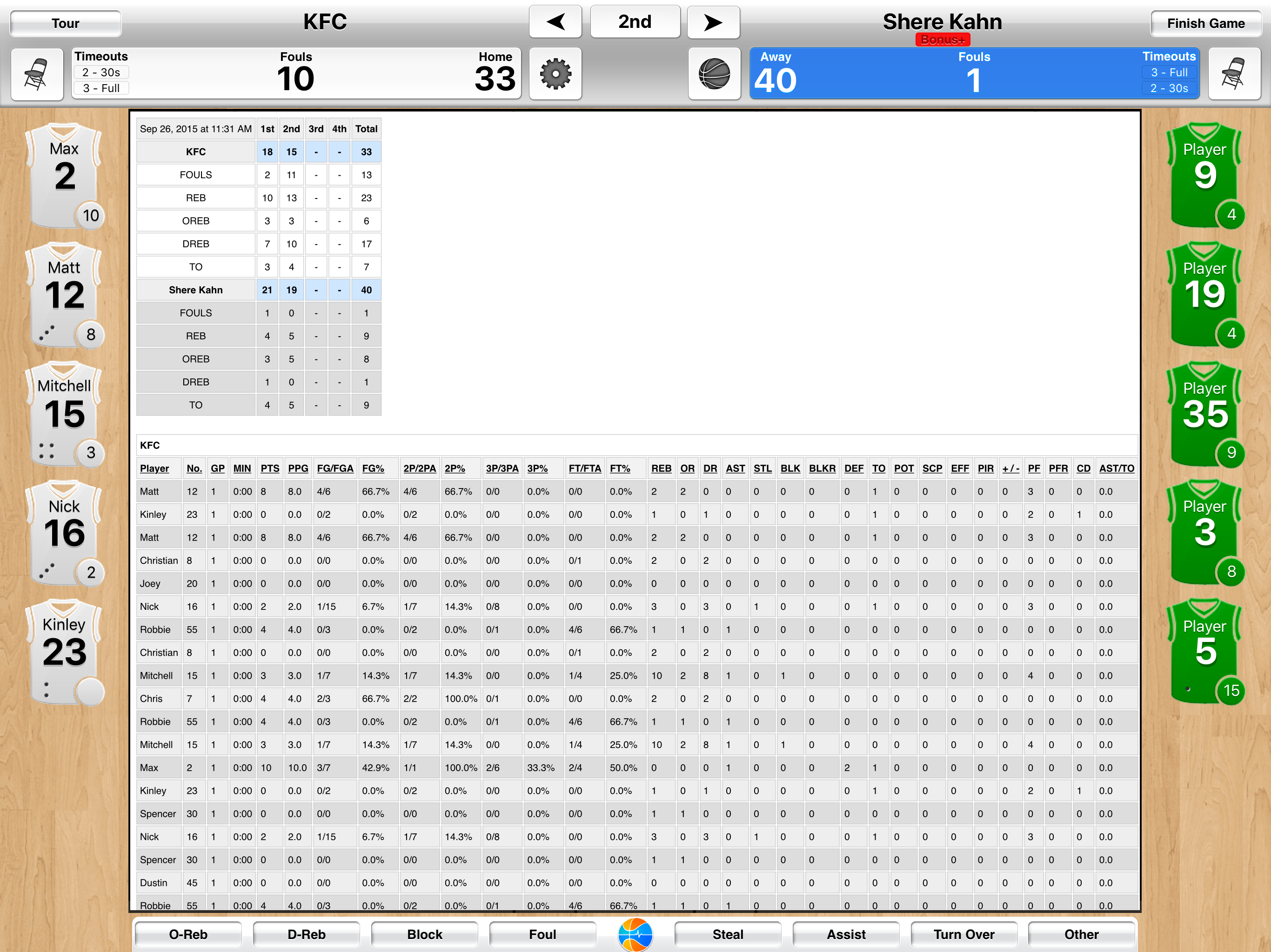 Basketball Stat Tracker Live