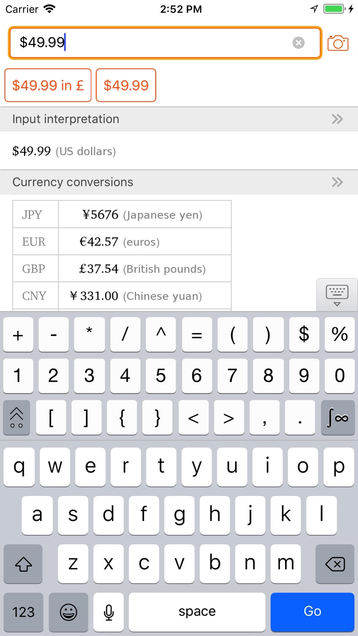 WolframAlpha Cracked screenshot 4 - iOS app interface