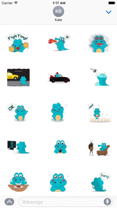 Lovely Blue Crocodile Stickers screenshot 2