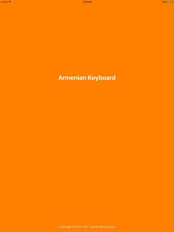 Armenian Keyboard (original) iPad screenshot 1 - Productivity app
