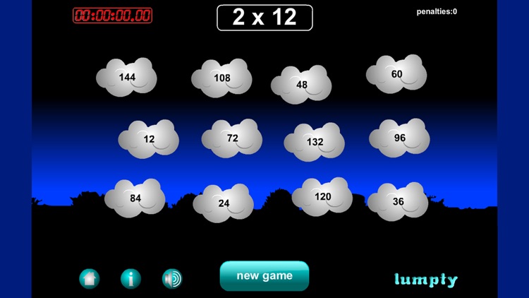 Times table cloud click game