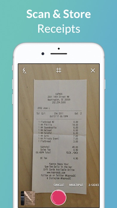 1tap receipts: Tax & Expenses Screenshot