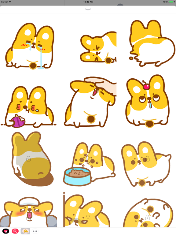Lazy Corgi Animated Stickers iPad screenshot 4 - Stickers app
