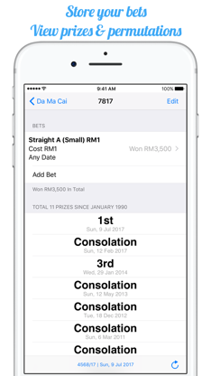 Da Ma Cai Results screenshot 4