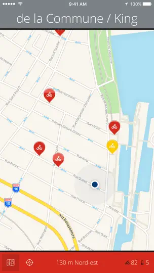Capture d'écran de Montreal Bikes — Une App Bixi Bike One-Tap sur iPhone 4