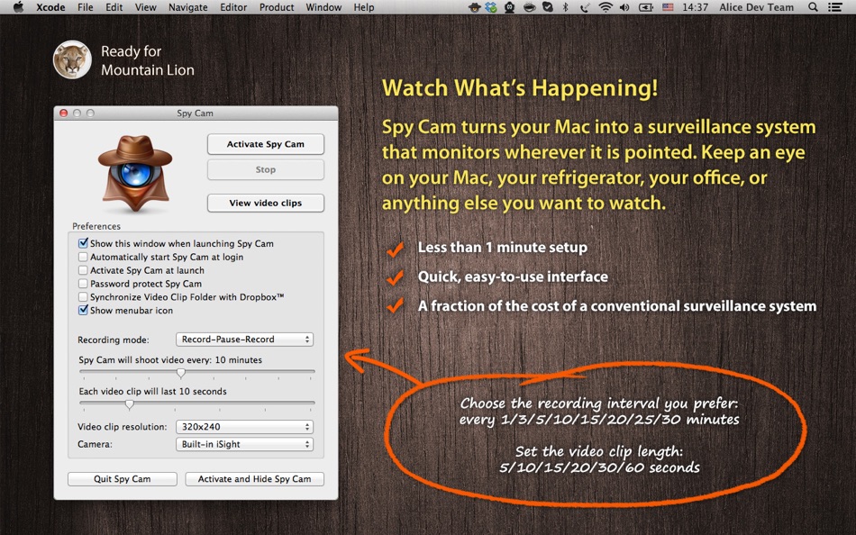 #2. Spy Cam (macOS) 由: Alice Dev Team