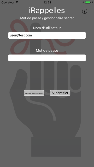 Screenshot #1 pour iRappelles - mot de passe