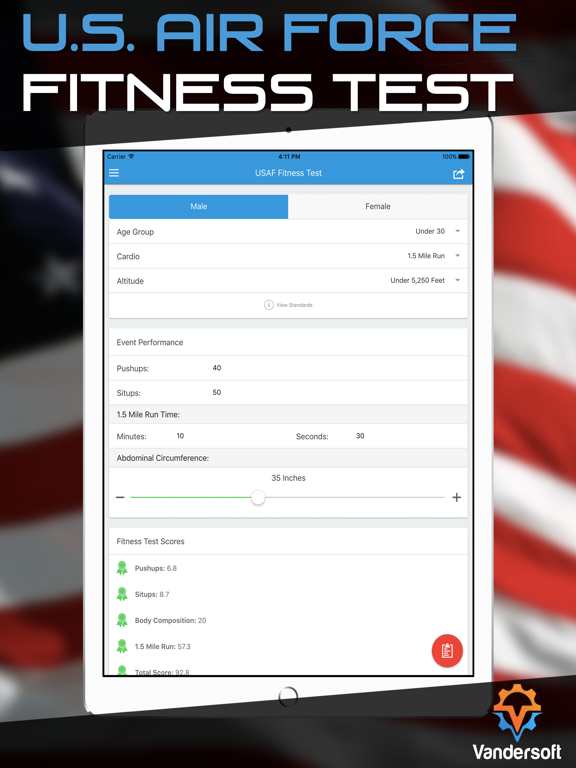 Screenshot #4 pour Air Force PT Test - USAF PT Calculator