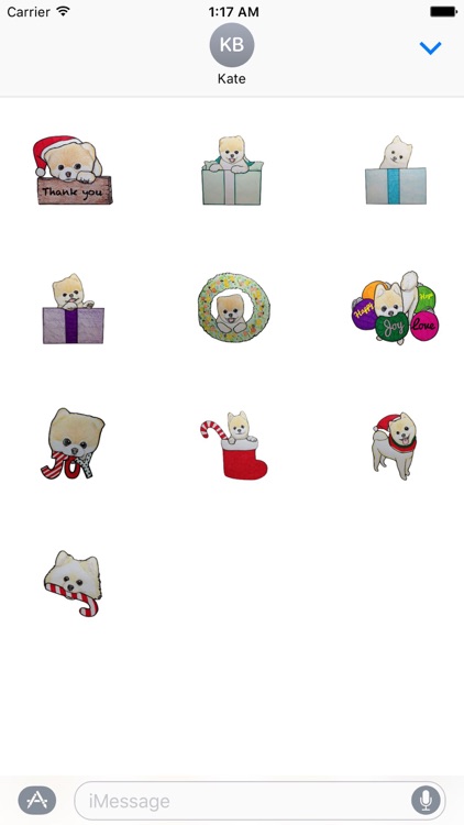 Pomeranian Dog in Xmas Sticker