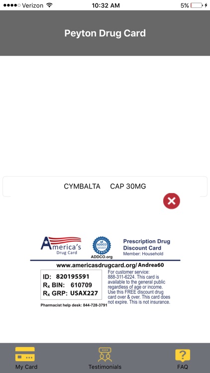 Peyton Drug Card