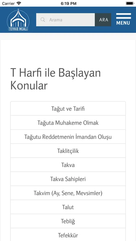 Tevhid Meali