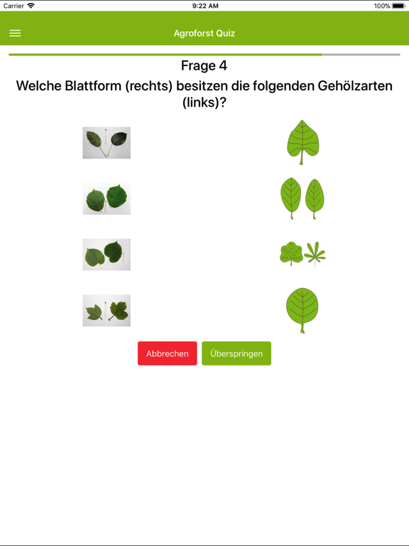 Agroforst-App iPad screenshot