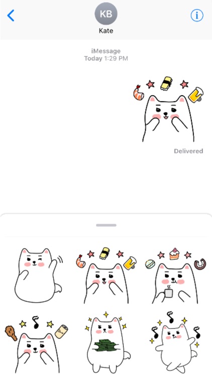 Kooni stickers 흰둥이 쿠니 아이메시지스티커