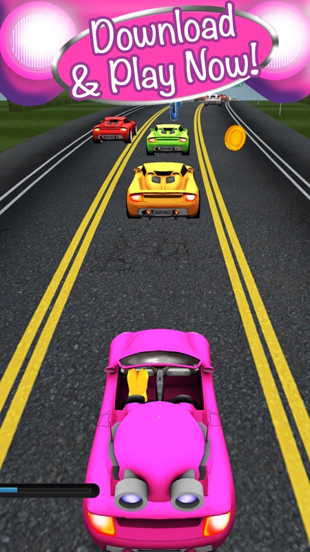 3D Fun Girly Car Racing screenshot 2