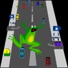 Frog cross the road@