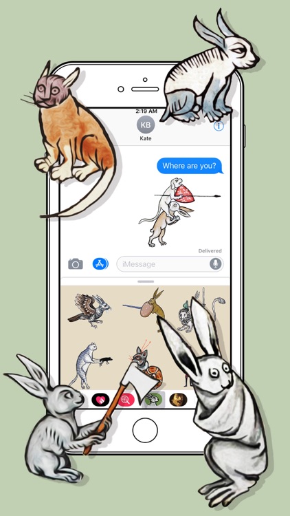 Medieval Rabbit Stickers