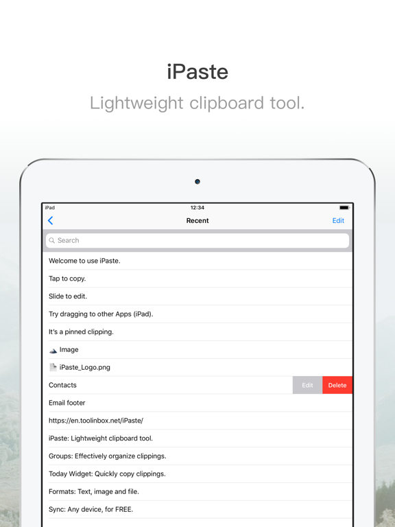 iPaste - Clipboard Tool iPad screenshot 1 - Utilities app