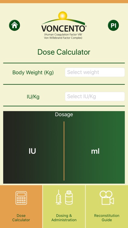 Voncento Dosing Calculator