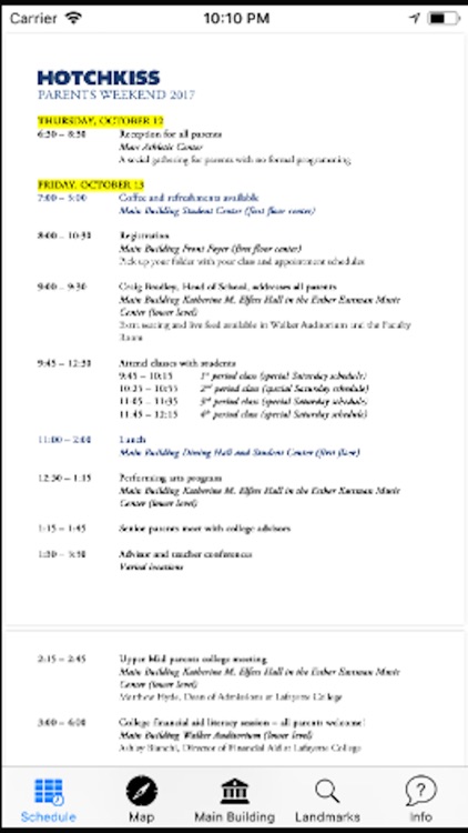 Hotchkiss Parents Weekend