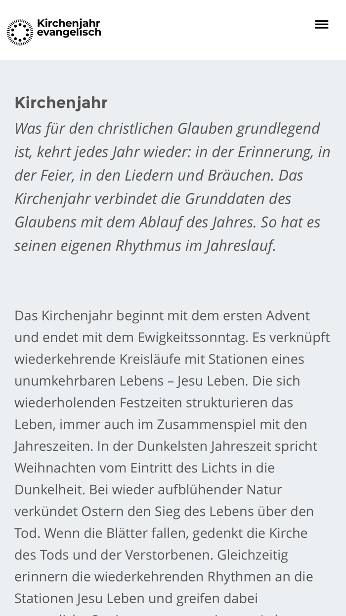 Kirchenjahr evangelisch