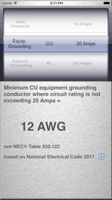 A NEC® 2017 Quick Reference screenshot