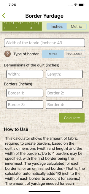 Quilt Calculator Charts