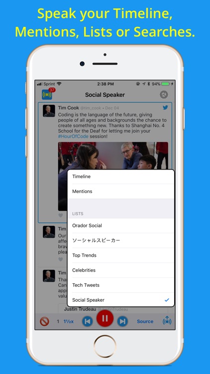 Social Speaker for Twitter