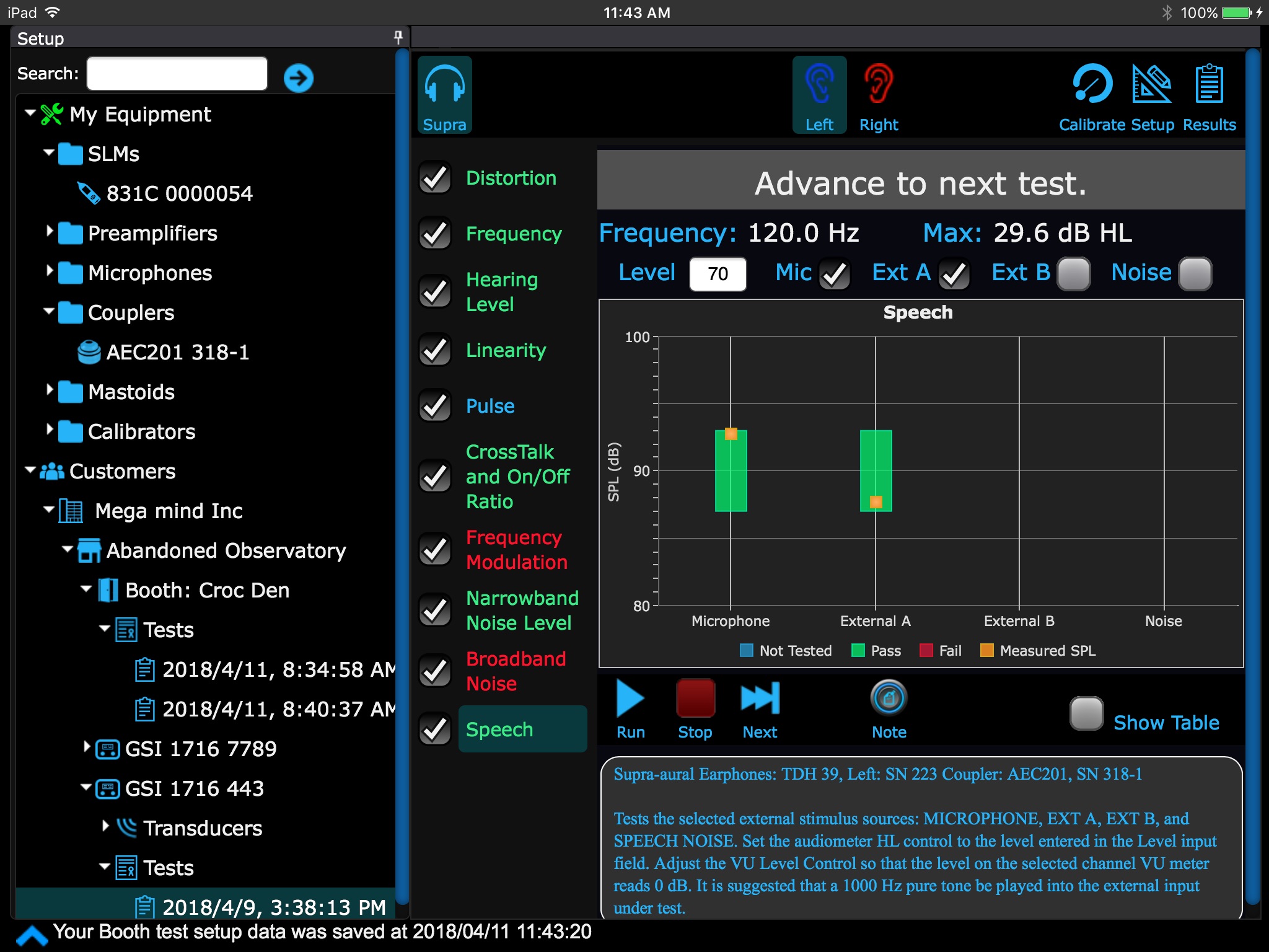 Larson Davis AudCal screenshot 3