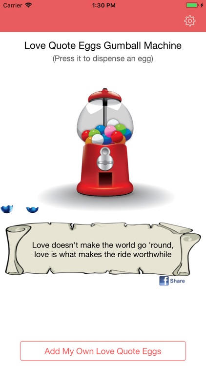 Love Quote EggsGumball Machine