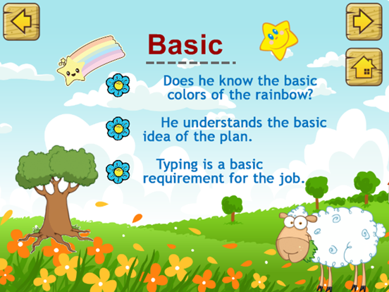 Basic English Grammar Book for Adjectives Words iPad screenshot