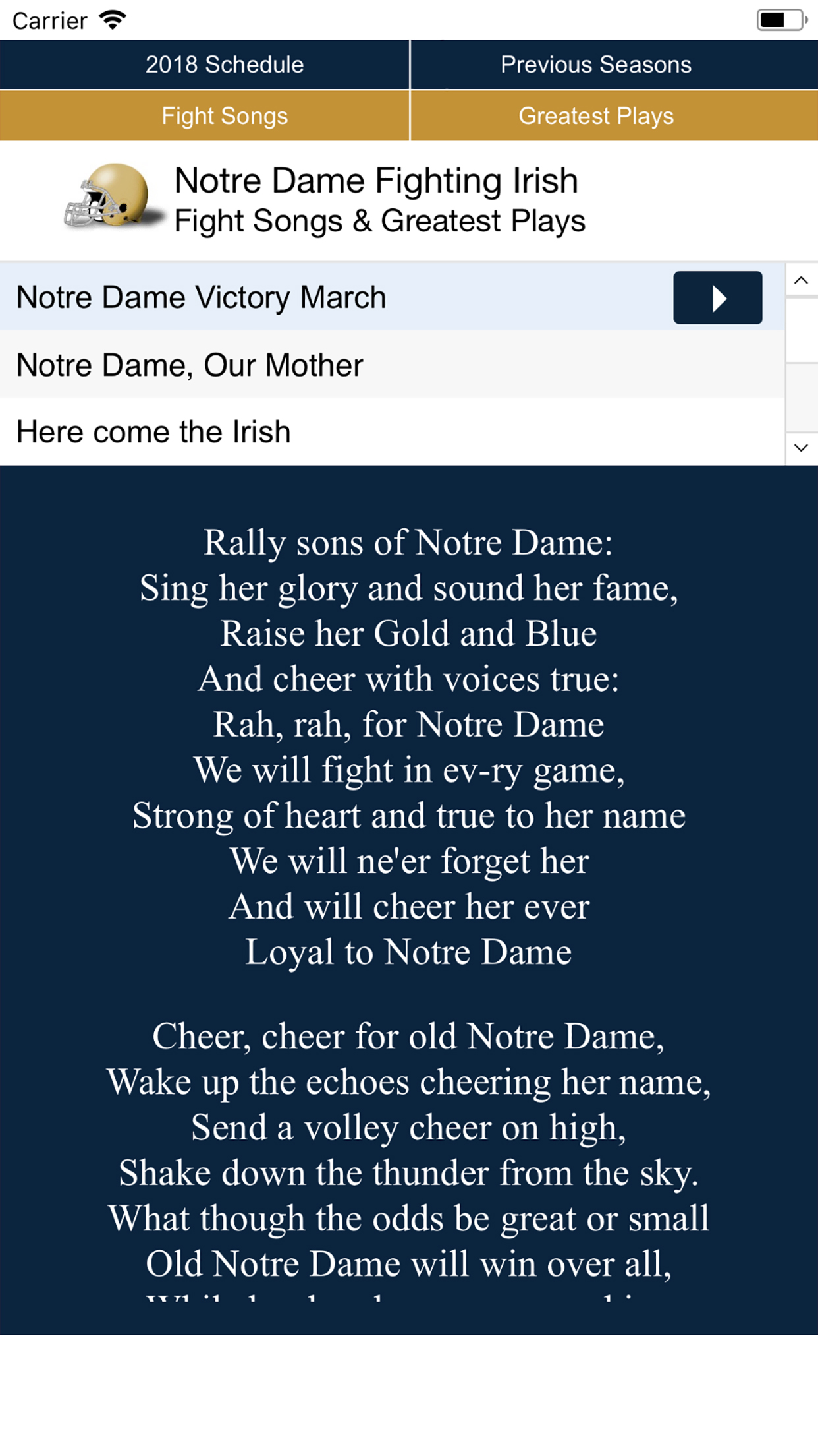 Notre Dame Football 1902-2018 screenshot 5