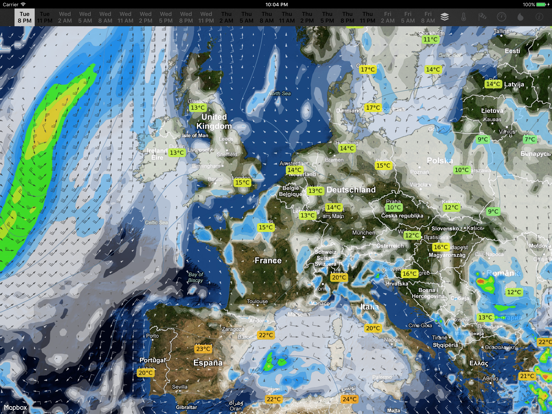 WeatherMap+ iPad app afbeelding 3