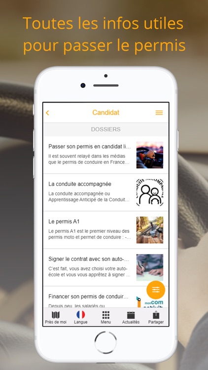 Candidat - Permis de conduire