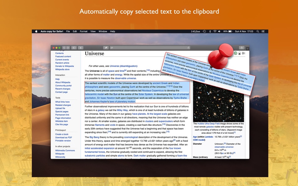 #1. Auto copy for Safari (macOS) 由: luca calciano