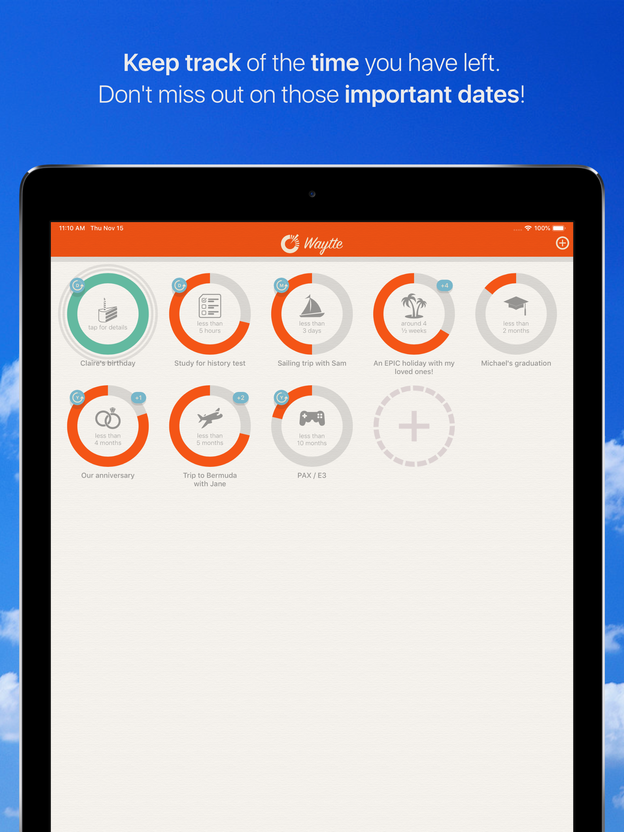 Waytte - epic countdown timers
