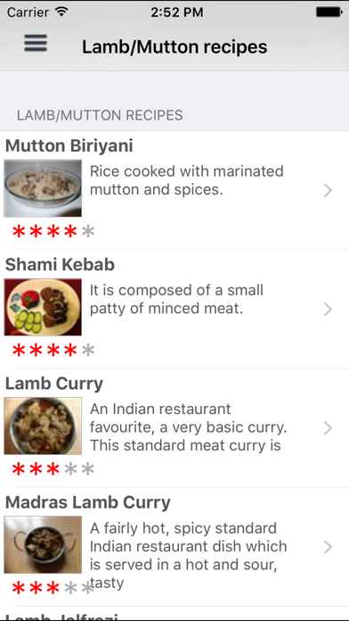 Curry Recipe Screenshot