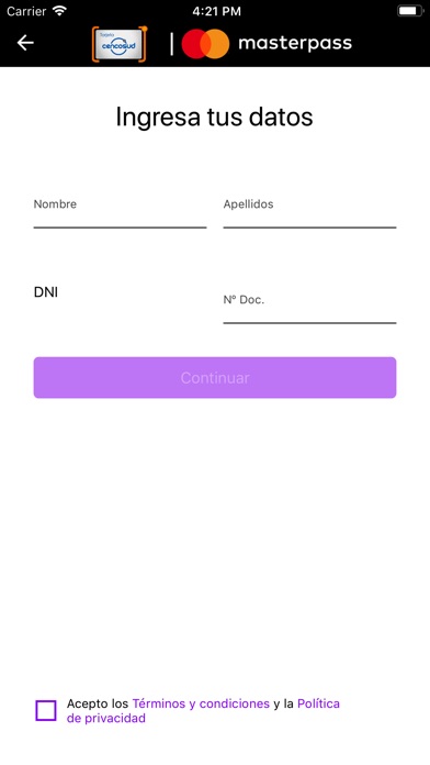 Masterpass Banco Cencosud screenshot 3