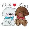 Love and Poodle Dogs Watercolor Sticker