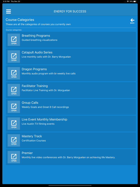 Audio - Energy For Success iPad screenshot 2 - Lifestyle app