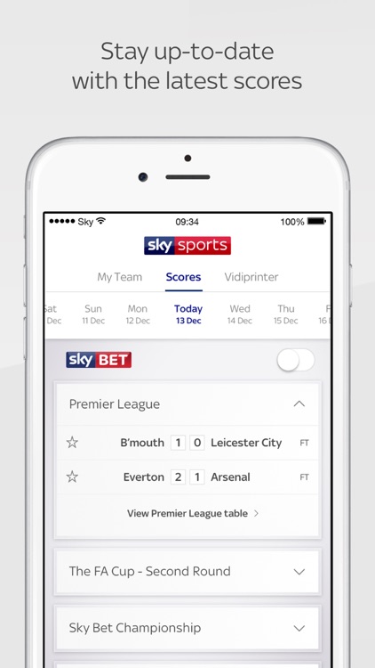 Sky Sports Live Football Score Centre